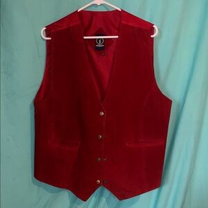 i Am genuine suede 1X XL Red Vest with Buttons vintage